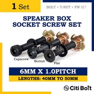 1set Speaker Socket Screw Set for Baffle Box / Allen Bolt with T-Nut &amp; FW M6 ( 6MM ), CITI BOLT