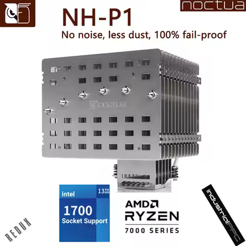 NOCTUA NH-P1 Passive CPU Radiator 6 Heat Pipes Support Dual Platform Fanless NH-P1 Passive Radiator 