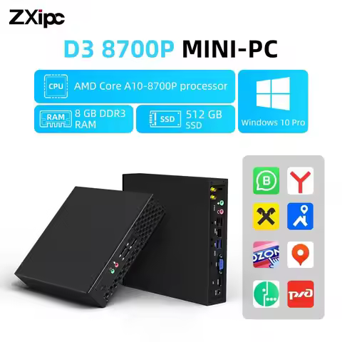 ZXIPC MINI PC Gaming Computer AMD Ryzen A10-8700P A12-9720P Win10 Pro DDR3 1600MHz WiFi5 Commercial 