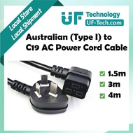 UFTECH Australian/Chinese AU/CN (Type I) to C19 16A AC Power Cord Cable 1.5m/3m/4m