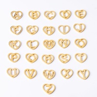 26pcs Diy Hollow Initial Heart Pendant Hollow Letter Charm Clothing Hollow Initial Charm Lucky Chara