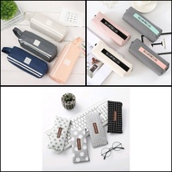 Canvas Big Capacity Student Pencil Case Zip style Office Student Pencil Box Pencil Case with 2 layer