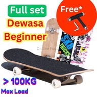 Dewasa / Adult & Elder Kids Four-Wheeled Long Skateboard for Beginner Skateboard, gym fitness equipm