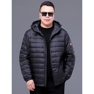 Musim Gugur Musim Sejuk Saiz Lebih Besar Lelaki Gemuk Jaket Bawah Itik Putih Kot Pendek Bertudung Su