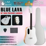 Lava Me Blue Lava 36′′ Freeboost Acoustic Guitar With AirFlow Gigbag - Frost White ( 36 inch Guitar 