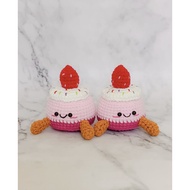 Jellycat Strawberry cake crochet keychain