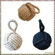 [S D K G] 6Inch Dia.Monkey Fist Rope Knot Door Stopper Nautical Knot Door Stop Decor Tablecloth Weig