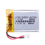 3.7V 802535 800mAh Lithium Polymer ion Battery Rechargeable Polymer Battery Pack with JST 2.0mm Conn