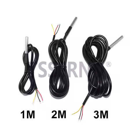 DS18b20 1/2/3M Stainless Steel Waterproof Thread Temperature Probe Temperature Sensor 18B20 Cable Fo