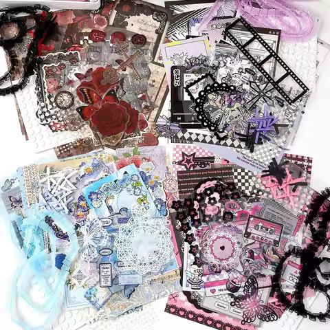 Paper Stickers DIY Itabag Insert Material Retro Lace Ribbon Itabag Decor DIY Material Creative Color