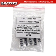 7 kinds*10pcs=70pcs SMD diode package / M1 (1N4001) / M4 (1N4004) / M7 (1N4007)/ SS14 US1M RS1M SS34