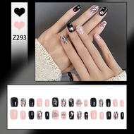 Thai Shop Fashion Nails False French Style Flash Drill Nail Art DD293