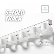 Ins.fabric S Fold Aluminium Track White 125mm Tape Rail Single Rail And Double Rail