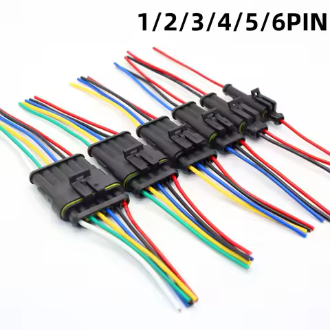 1set AMP 1P 2P 3P 4P 5P 6P Way Waterproof Electrical Auto Connector Male Female Plug with Wire Cable