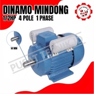 NEW DINAMO MINDONG 1/2HP 1 PHASE 4 POLE/1450 RPM ELEKTRO MOTOR MINDONG