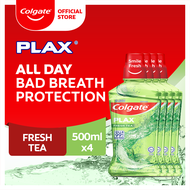 Colgate Plax Antibacterial Mouthwash Fresh Tea Mild Flavor 500ml Pack of 4