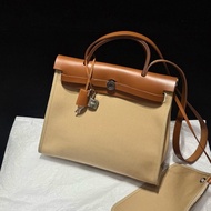 愛馬仕Hermes herbag 31 卡其色 外縫線