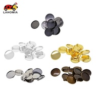 [lahomia] 10Pcs 25mm Brooch Making Blank Cabochon Bezel Setting Trays for Badge Black
