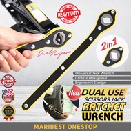 2in1 Scissor Jack Ratchet Wrench Universal Cross Hexagonal Dual Use Spanner Scissor Jack Spanar Jek Tukar Tayar Kereta