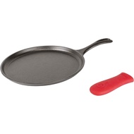 Lodge Cast Iron Griddle and Hot Handle Holder, 10.5", Black/Red