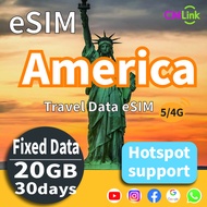 Thẻ esim dữ liệu của Mỹ (Hoa Kỳ) với không giới hạn (5GB đến 30GB) trong 15/30 ngày cao dữ liệu tốc 