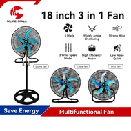 FOOKSUNG kipas industri Vertical Fan 18 inch 5 Blades 70W Strong wind 3 in1 Stand industrial Fan kip