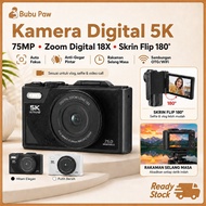18X WIFI Digital Camera 75MP 5K Retro Digital CCD Camera 180° Flip Screen Selfile Camera for Student