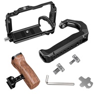 Factory OEM Custom Camera Cage With Top Handle and Wooden Side Handgrip Camera Cage Kit for Sony A67