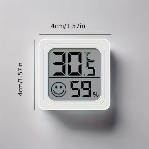 Digital Thermometer & Hygrometer | PC Material | Battery-Powered, Precision 0.1°C/59°F & 30% Humidit