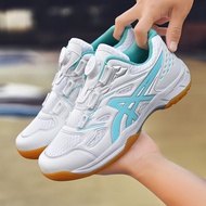 Ready Stock Couple Badminton Shoes Rotating Buckle Badminton Shoes Ultra Light Table Tennis Shoes Anti-slip Training Shoes Couple Sports Shoes Professional Badminton Shoes Volleyball Shoes Tennis Shoes Table Tennis Shoes Breathable Running