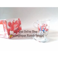 1 set of cup + lid and glass coaster with anti-scratch papa mama Motif