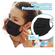 THE NEW▽✕♚ARDIGI 3ply Black FaceMask CE 50pcs ply Disposable Surgical Face Mask Makapal FDA Approved