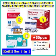 READY STOCK MYSC GA-3 Blood Test Strips and Lancet For GA-3 Glucometer Diabetic Meter