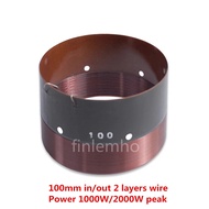 1PCS 100mm Speaker Subwoofer Voice Coil 2000W Peak 18" 15"Bass Repair Part 2 Layers Wire In Out With