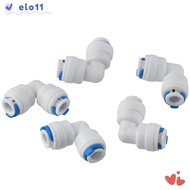ELO 10pcs Hose Tube Connector, 1/4" Tube L type Connector Quick Coupling, Plastic Pipe Fitting Rever