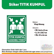 Assembly point Sign Sticker assembly point Sticker/ Gathering point Sticker/ Sign Sticker/ Warning S