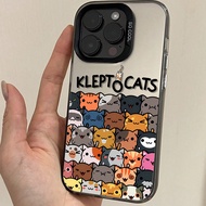 1 ชิ้น เคสโทรศัพท์ลายแมว กันกระแทกสร้างสรรค์ ฝาครอบป้องกันโทรศัพท์ เนื้อเมทต์ ของขวัญวันหยุดสำหรับเด