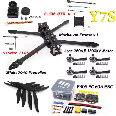MARK4 7in Frame Kit F405 FC 60A ESC Stack 2806.5 Brushless Motor 7040 Propeller 2.5W VTX Camera ELRS