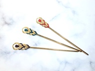 如意 孔雀羽毛樣式  髮簪