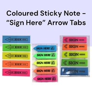 Coloured Sticky Note - “Sign Here” Arrow Tabs