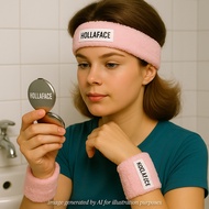 [NOT FOR SALE][FREE GIFT] HOLLAFACE YELLOW NEON SKINCARE BAG + POCKET FLIP MIRROR LIMITED EDITION