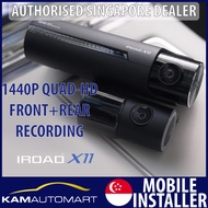 IROAD X11 1440P QHD Sony Sensor Dual Channel Quad-HD Car Recording Dash Camera (KAM AUTO MART PTE LT