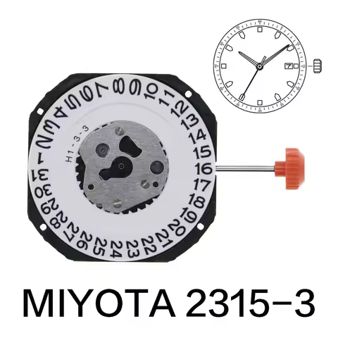 Miyota 2315 Movement Japan Quartz Watch Standard With Date Display Three Hands Calendar Date Metal R