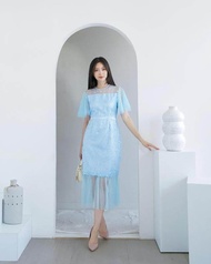 DRESS BRUKAT NATAL EDISI WARNA BIRU DRESS CHRISTMAS SKYBLUE GAUN PESTA KONDANGAN SERAGAM PERNIKAHAN