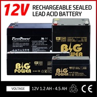 Big Power 12v 1.2ah, 2.3Ah, 3.2Ah 4.5Ah battery Rechargeable Battery