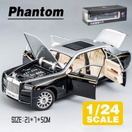 LEO 1:24 Rolls-Royce Phantom Pull Back Car โมเดลรถ Diecast Alloy ของเล่นรถสําหรับเด็กผู้ชาย ของสะสม