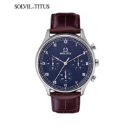 Solvil et Titus W06-03256-002 Men's Quartz Analogue Watch in Blue Dial and Leather Strap