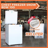SNOW BDW100 Chest Freezer Top Opening Deep Freezer Peti Sejuk Beku untuk Simpanan Stock Frozen Ikan 