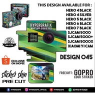 GOPRO HERO 4 , HERO 5 , HERO 6 , HERO 7, SJCAM 5000 , XIAOMI YI CAM 2K STICKER SKIN (DESIGN 045)