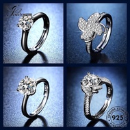 JEWELRYPALACE JEWELRY Fashion 925 Women Original Silver Perempuan Diamond Cincin Moissanite Adjustable Ring M136